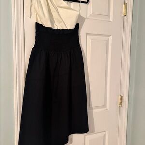 Joie Black and White one shoulder dress- A-Line